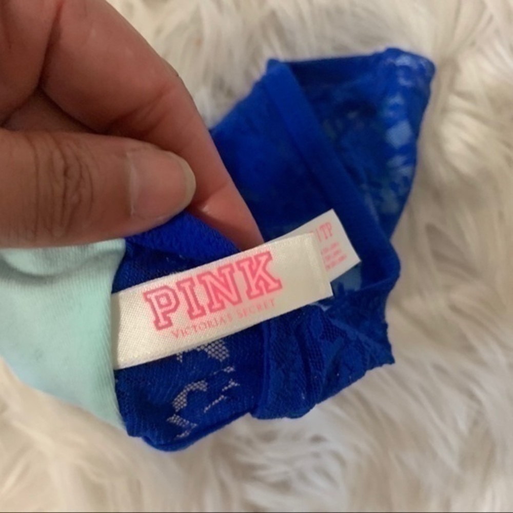 Victoria Secret PINK Blue Lace Bandeau Size XS - Picture 5 of 7